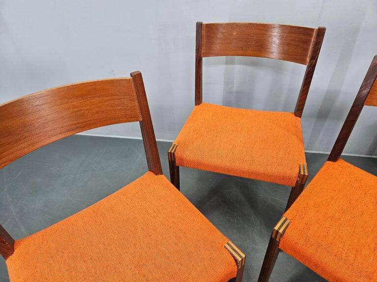 Set of Four Rare Teak PIA Chairs by Poul Cadovius, Girsberger, Denmark, 1960s
