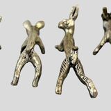 Set of 6 silver-plated animal knife rests