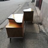 Pair of vintage bedside compass feet