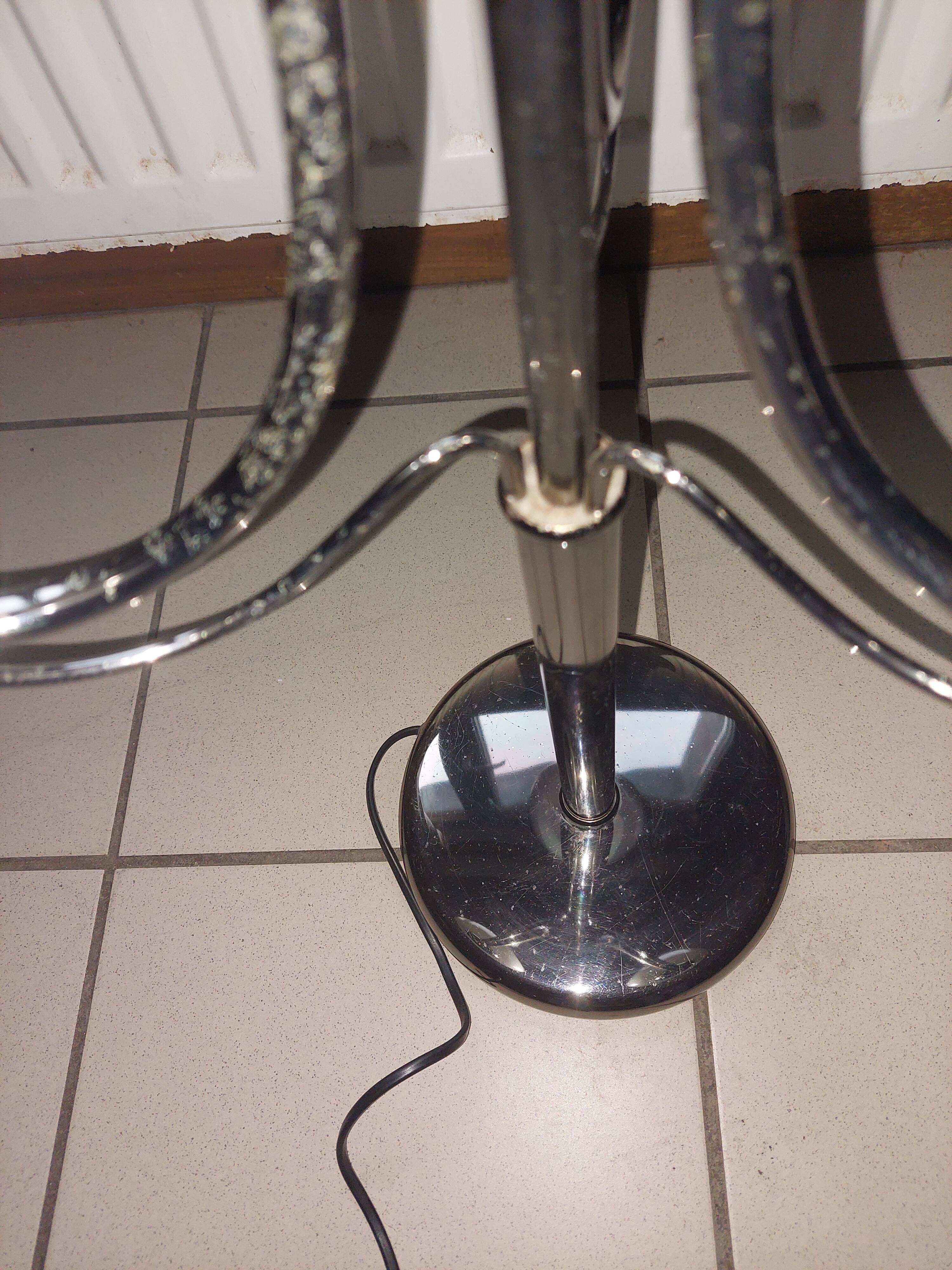 Vintage chromed metal table lamp used