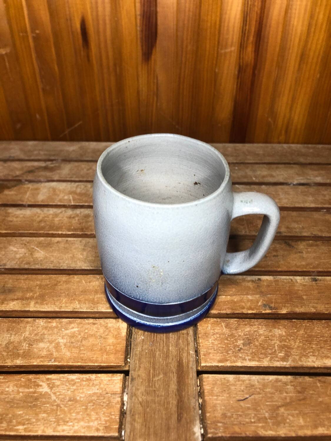 Old BETSCHDORF Tankard Gray Blue Sandstone Vintage #A604