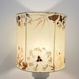 Vintage design lamp base in white ceramic with dried flower shade