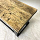 Antique blackened wood and varnished top