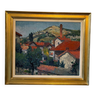 Landscape of the Aude signed Fontaine