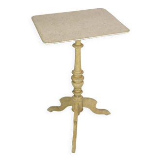 Original Painted Column Table Made In Grey & Yellowish Colors From 1840s