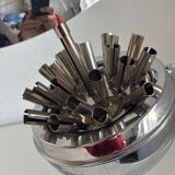 Vintage 1960 cigarette case world map chrome dispenser - 22 x 13 cm