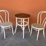 Guéridon table de café en bois courbé 80s shabby chic