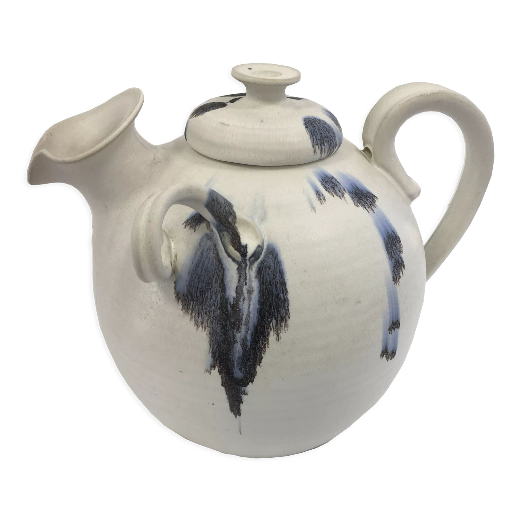 Scandinavian ceramic teapot enamelled 60's