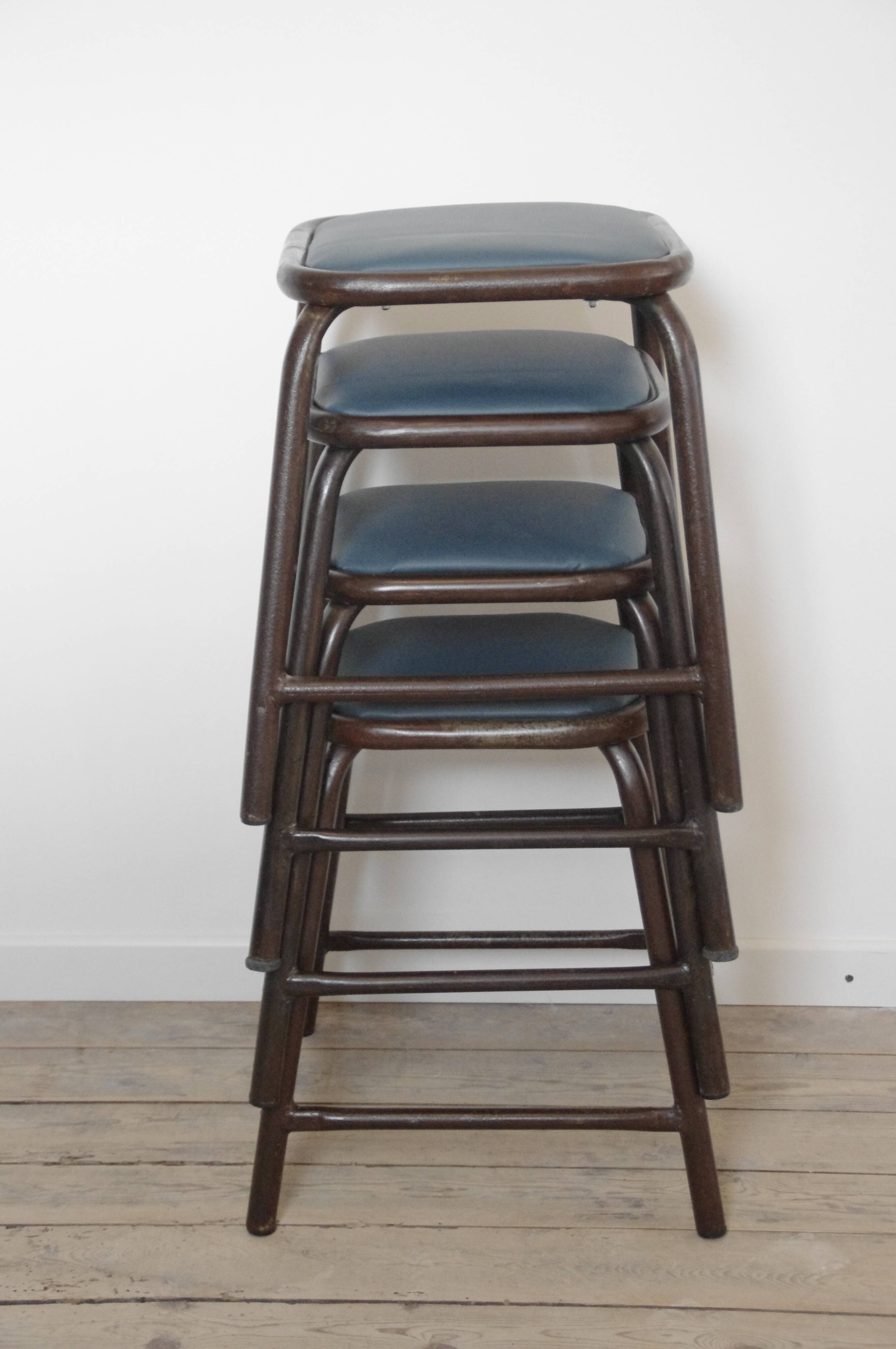 Lot of 4 industrial stools