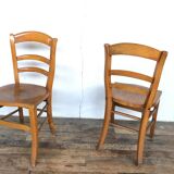 Pair of wooden chair bistro bistro vintage retro bohemian beech light