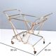 Vintage Brass Serving Cart with Glass Shelves, Italy