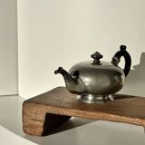 Small teapot, pewter coffee pot flattened oval shape