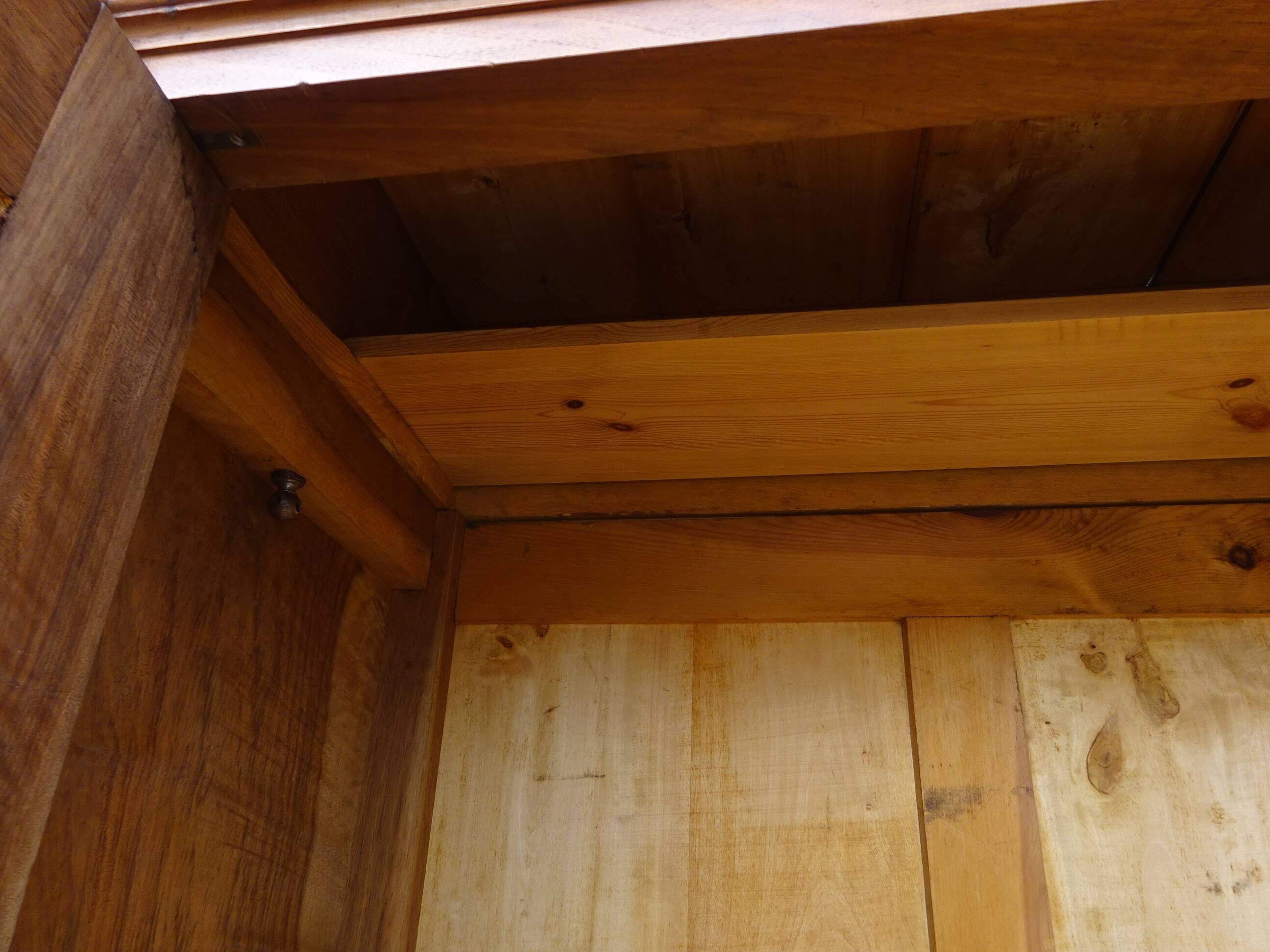Large antique wardrobe in solid walnut