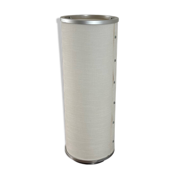 Linen and metal floor lamp