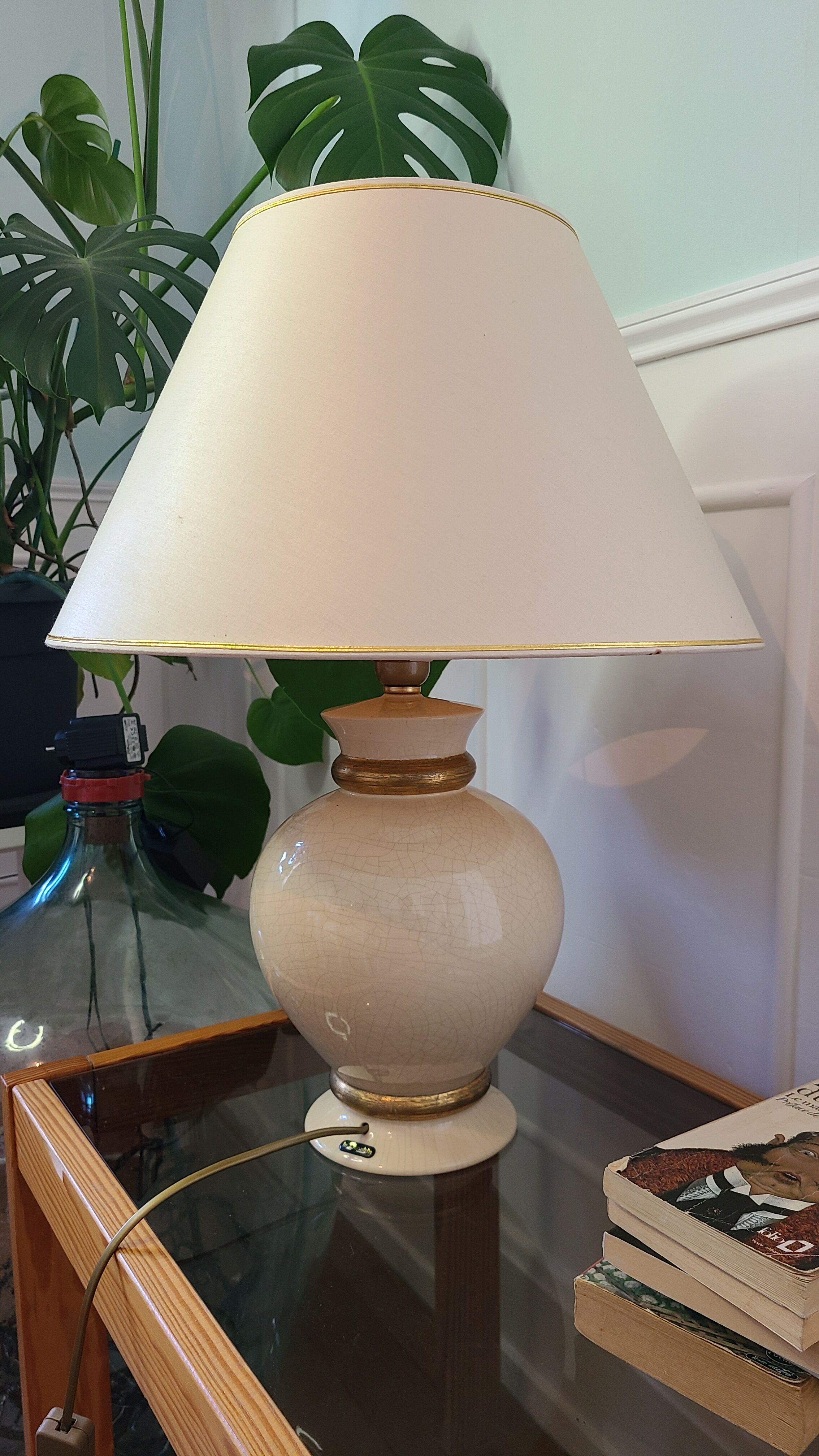 Luxury lamp signed Le Dauphin, vintage 70s