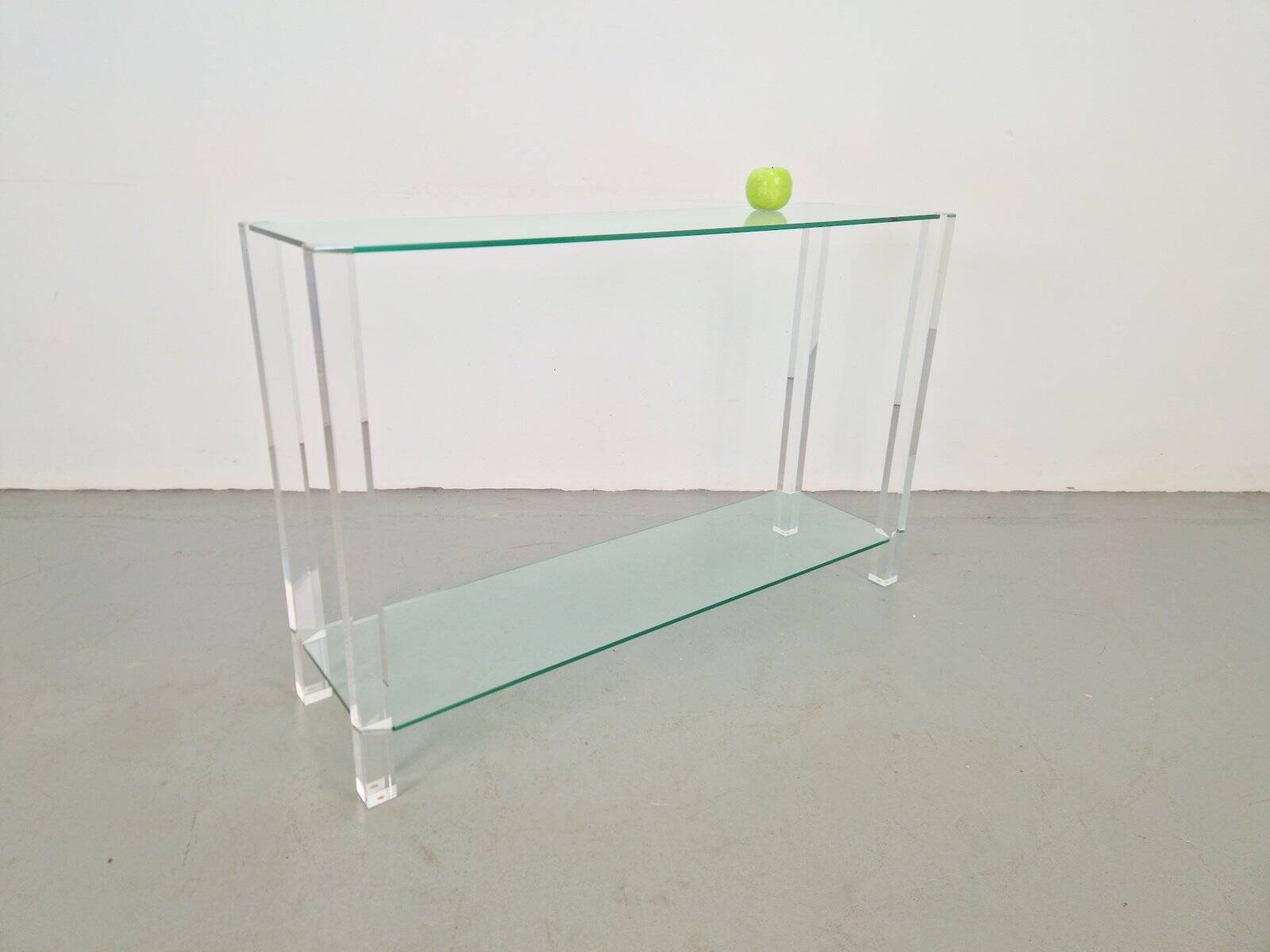 Table console en verre et acrylique The Hague de Bor Design, années 1990.