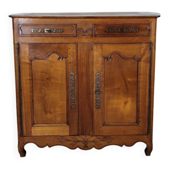 Louis XV high sideboard in cherry wood, Louis XV style