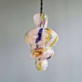 Duo de suspensions en verre soufflé multicolore, Murano, 1950-60