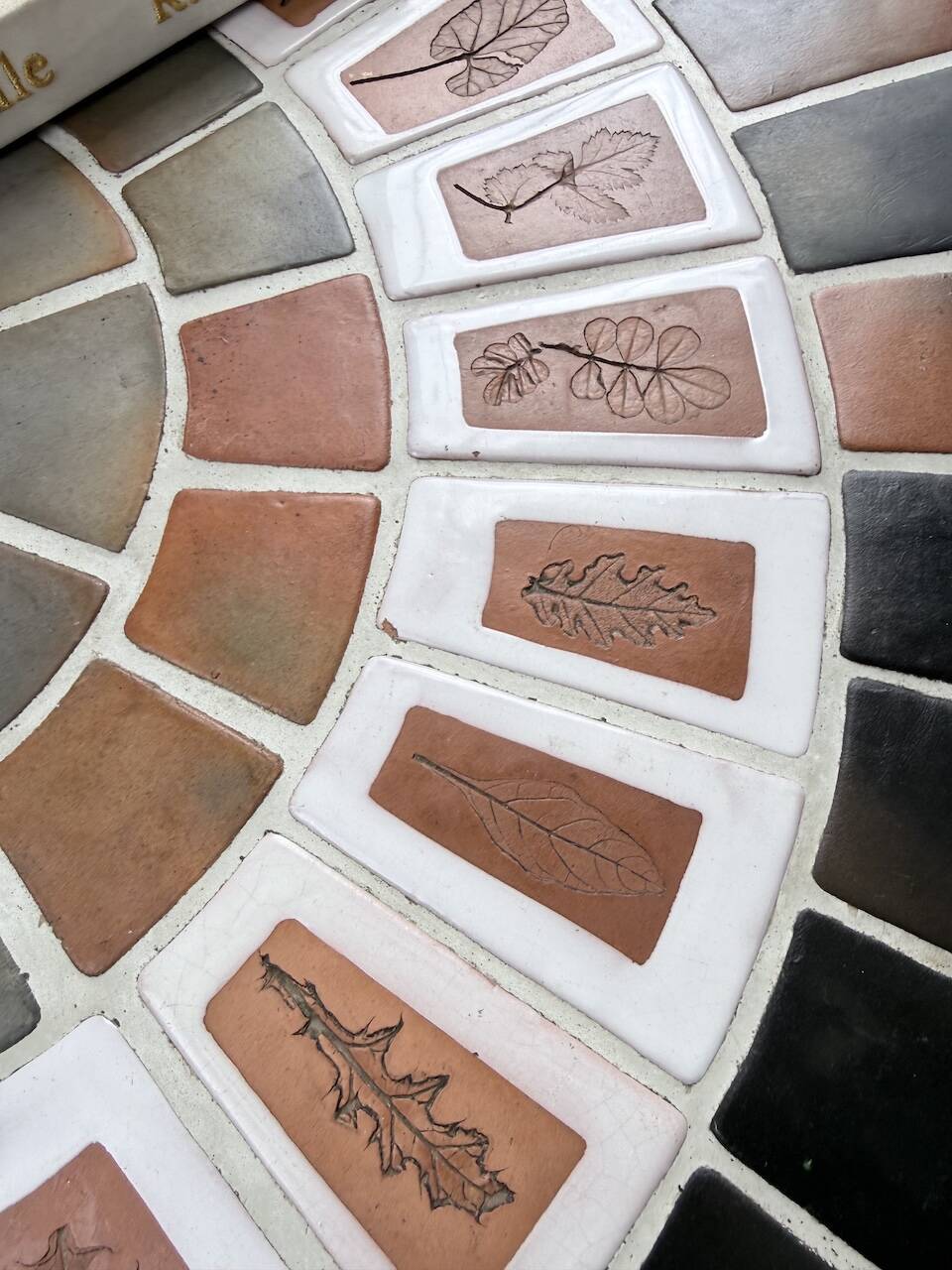 Round coffee table Roger Capron herbarium terracotta