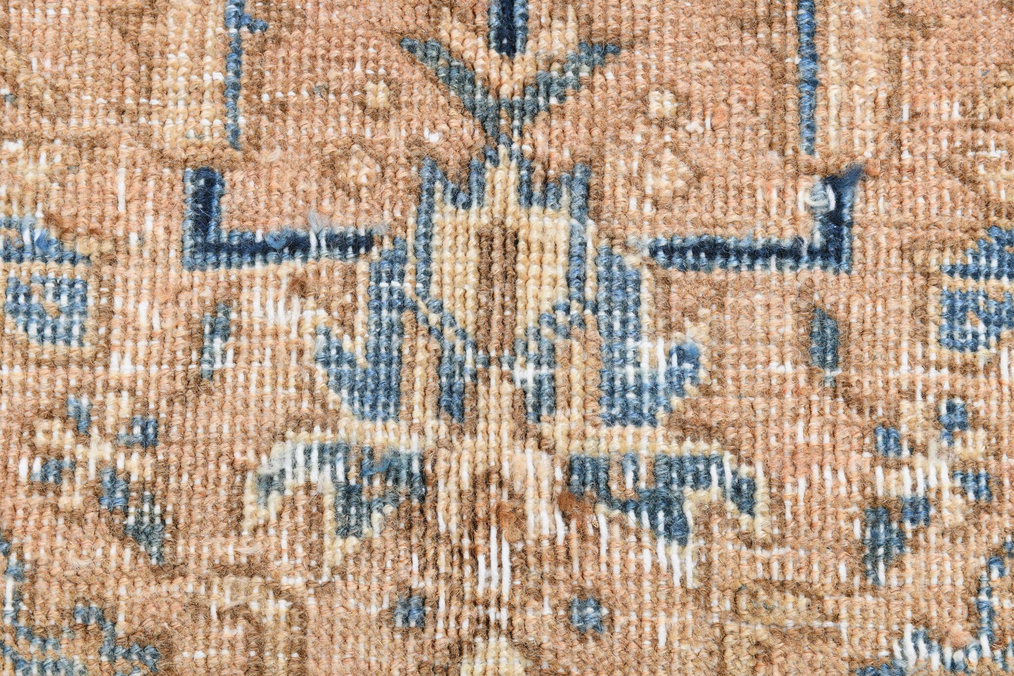Vintage Cream & Navy Blue Persian Rug, 213x298Cm