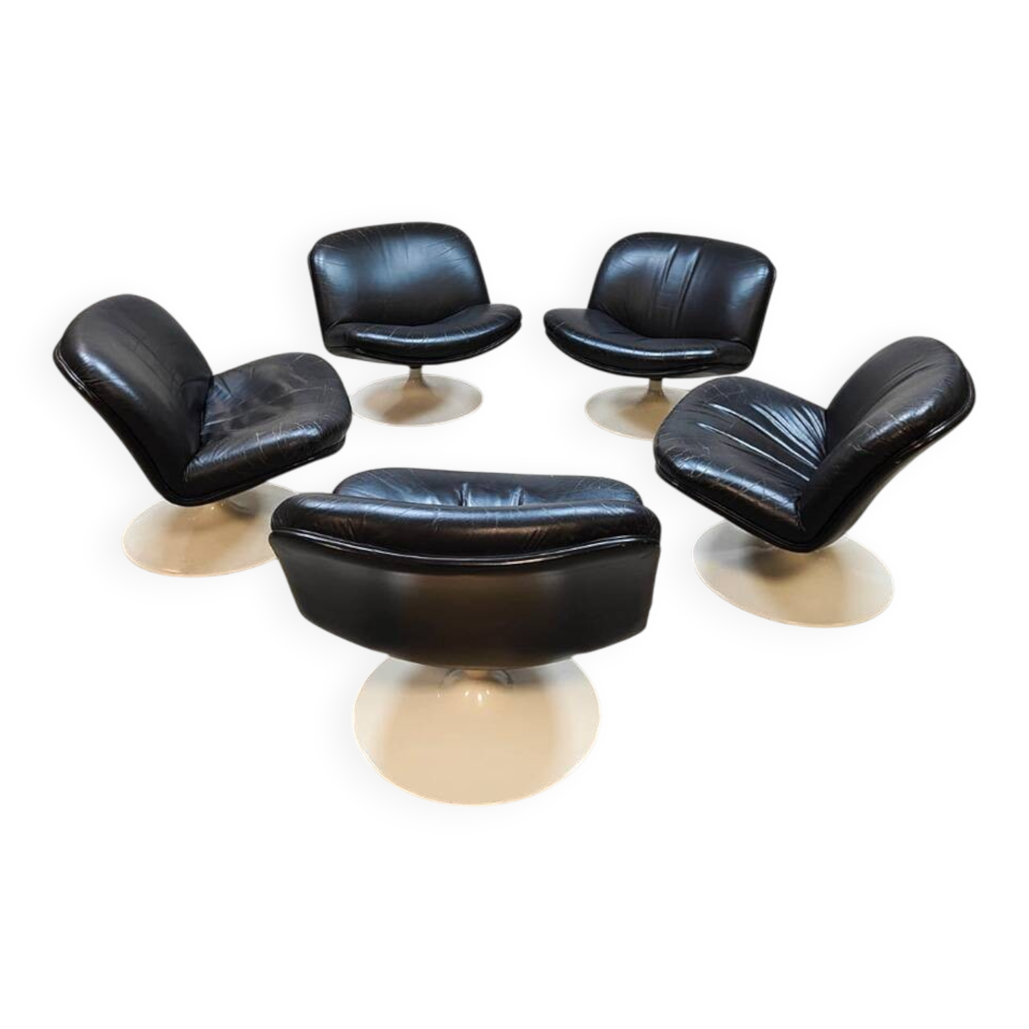 Set of vintage swivel lounge chairs 504 Artifort by Geoffrey Harcourt