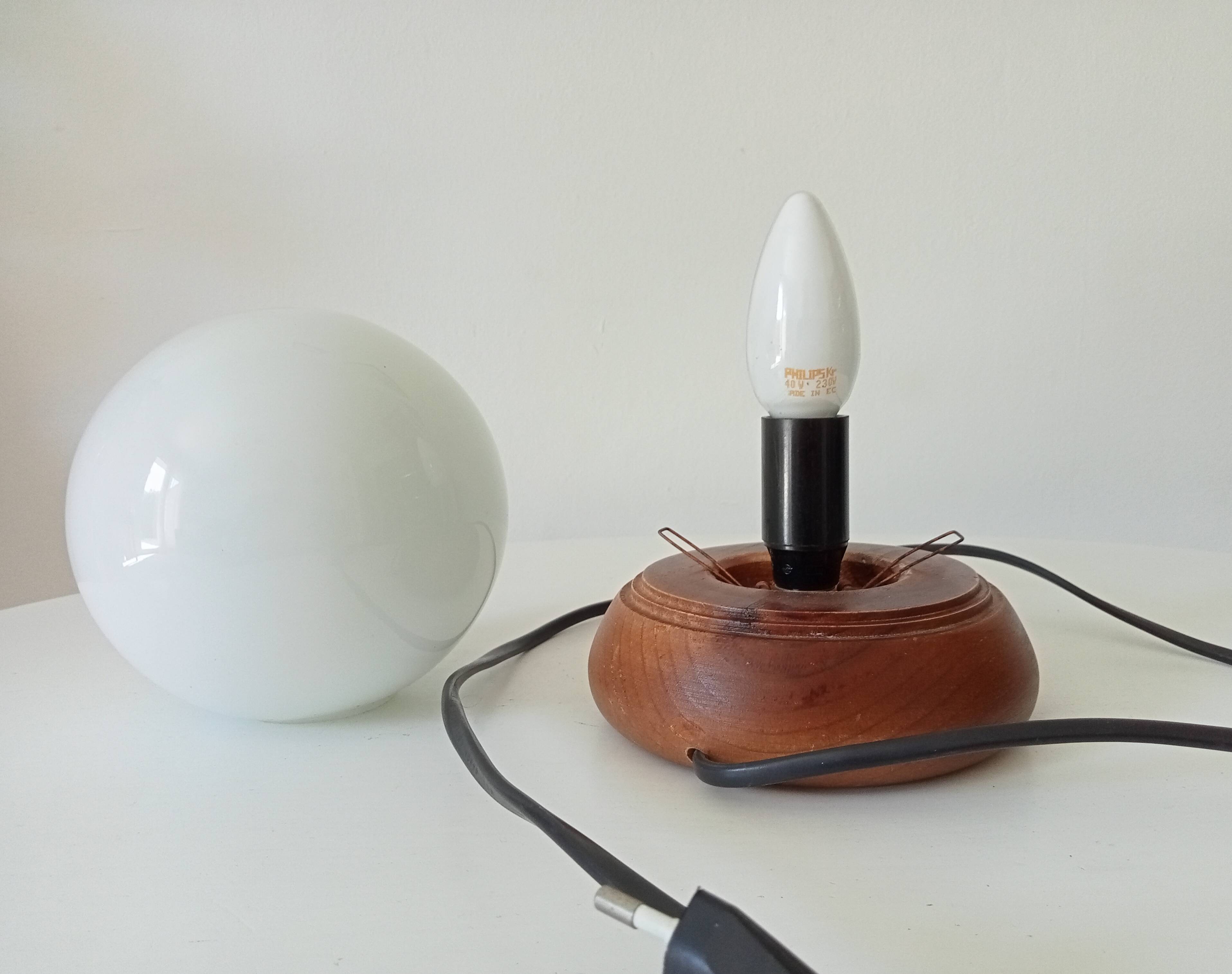 Vintage opaline ball lamp from the 80s