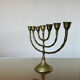 Menorah hanukkah candle holder in brass 7 candles