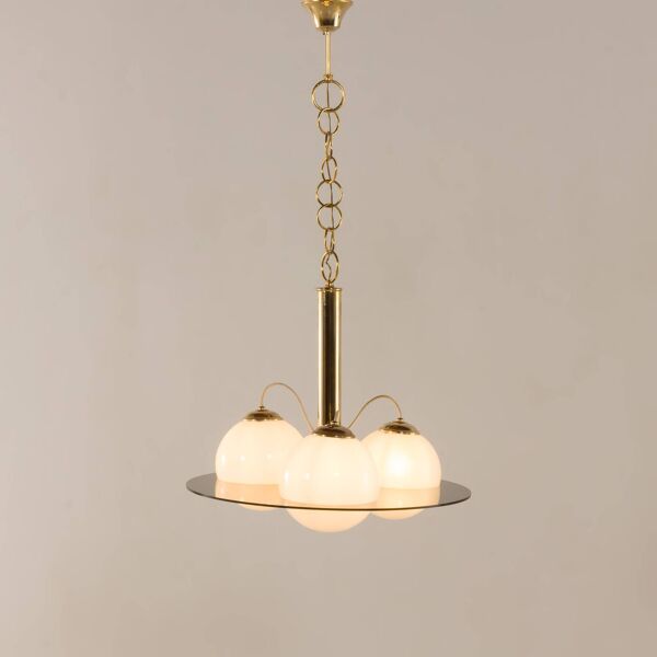 Chandelier italien des années 50 dans le style de Romeo Rega, années 1970.