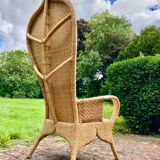 Large rattan armchair