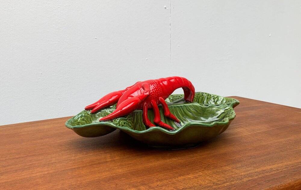 Vintage Italian lobster-shaped pottery sculpture.