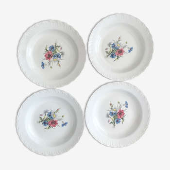 Set of 4 hollow flowered plates
