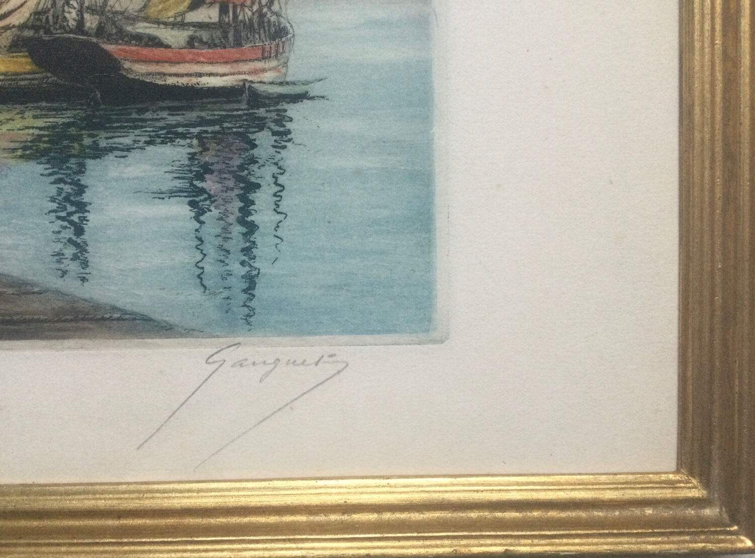 Concarneau. Aquatint by Eugène GAUGUET, 1872-1943