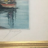 Concarneau. Aquatint by Eugène GAUGUET, 1872-1943