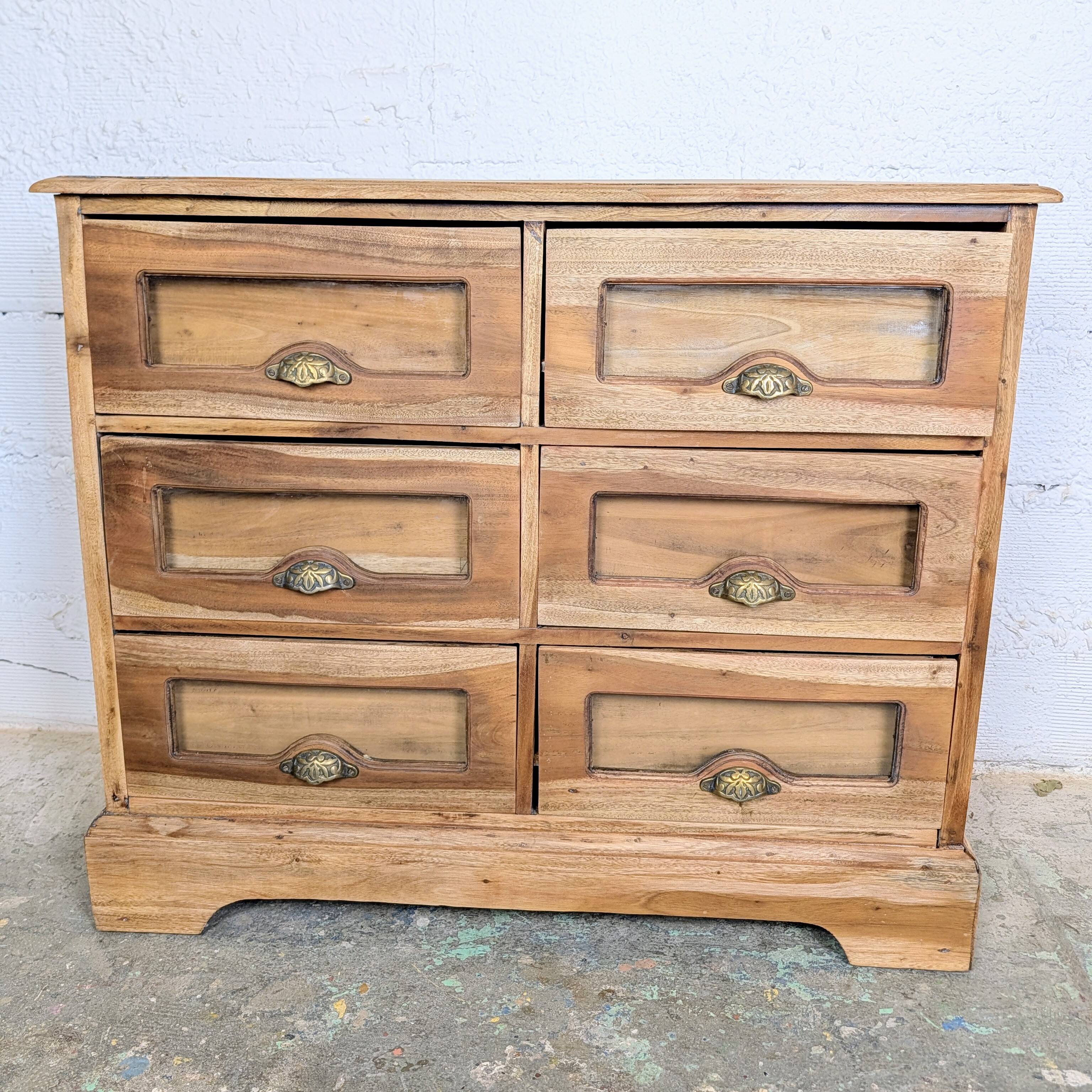 Grainetier ancien 6 tiroirs en bois massif