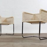 Lot de 2 fauteuils Tecta D44 à piétement luge Vintage design Bauhaus