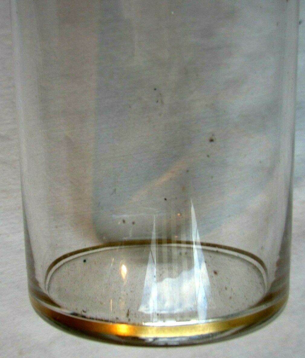 Set de 4 verres cristal fin émaillé de palmes et de noeud Louis XVI à l'or fin