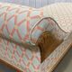 English daybed from the early 20th century in oak, some stains on the fabric