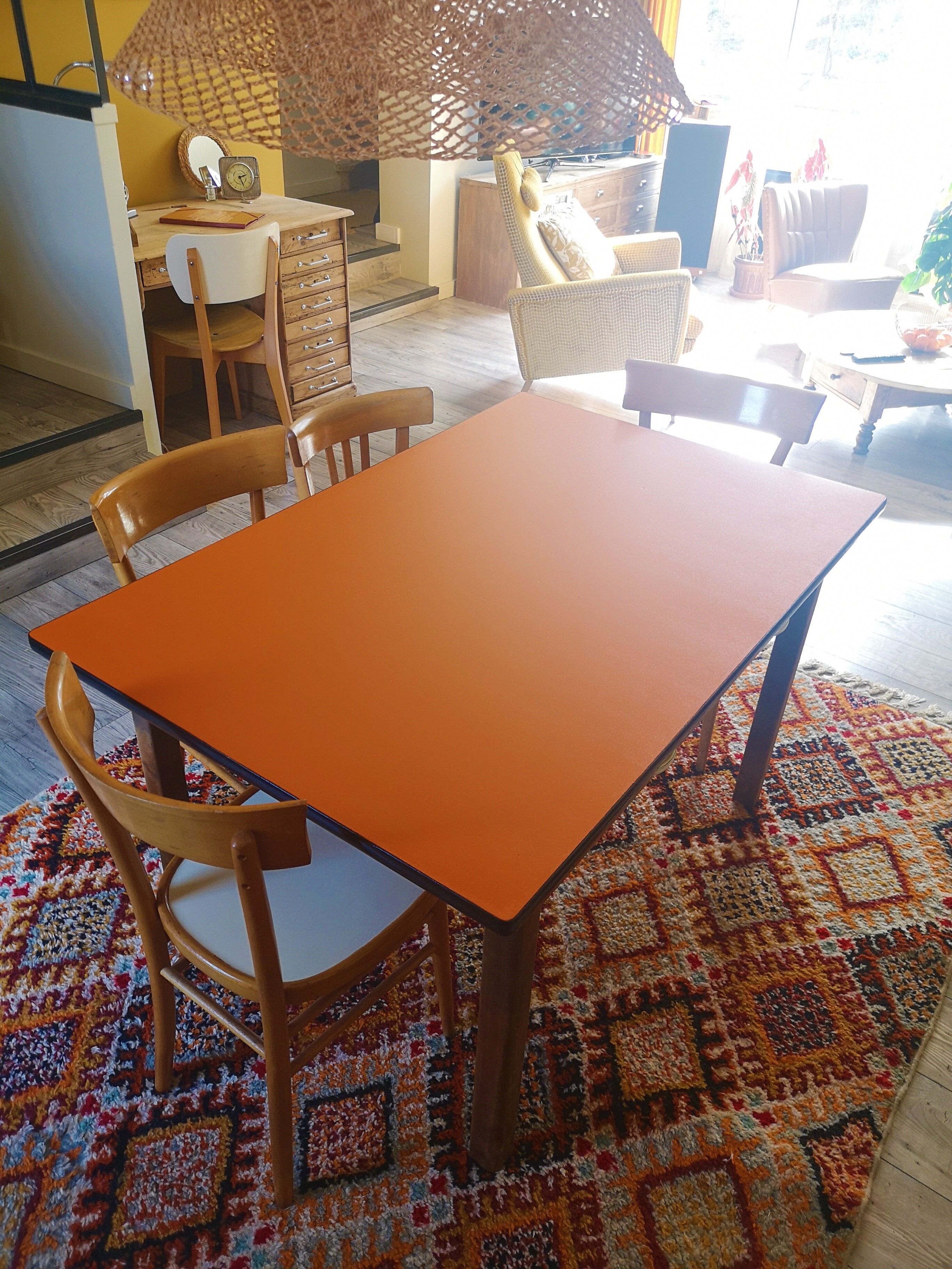 Vintage farm table formica and wood