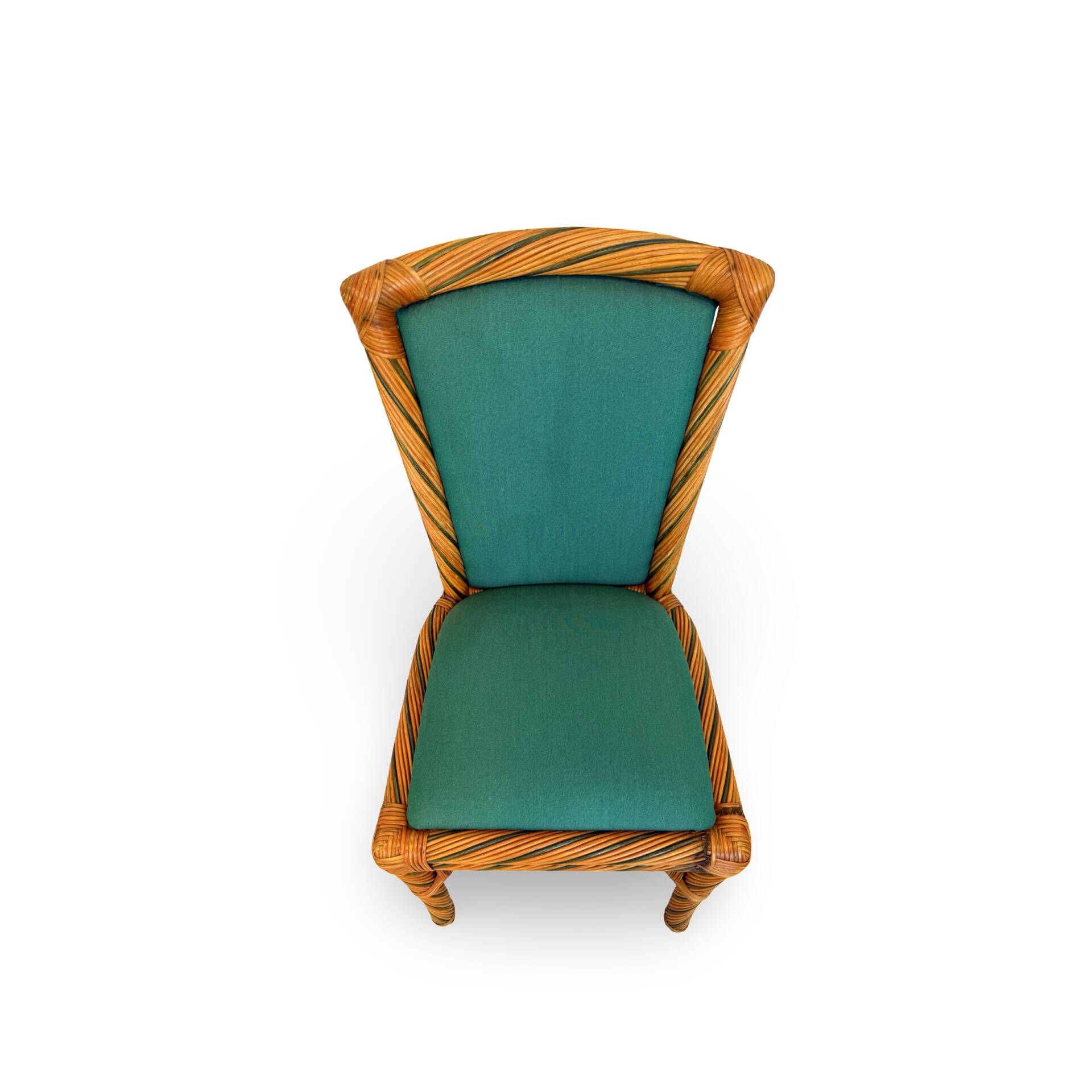Set of six vintage bamboo and rattan dining chairs