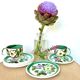 6 Boch Belgium dessert plates and 2 cups