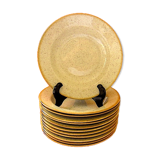 Suite of twelve speckled sandstone soup plates