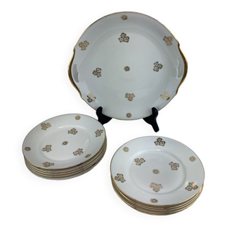 White porcelain dessert service made in France