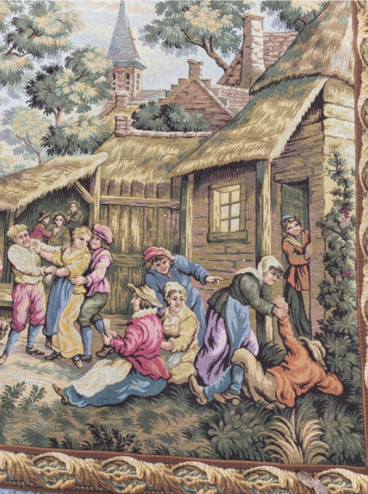 Vintage French tapestry Jaquar 84 x 201 cm