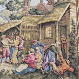 Vintage French tapestry Jaquar 84 x 201 cm