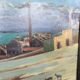Painting, Oil on panel, "Mediterranean Coastal Town", France, 1930