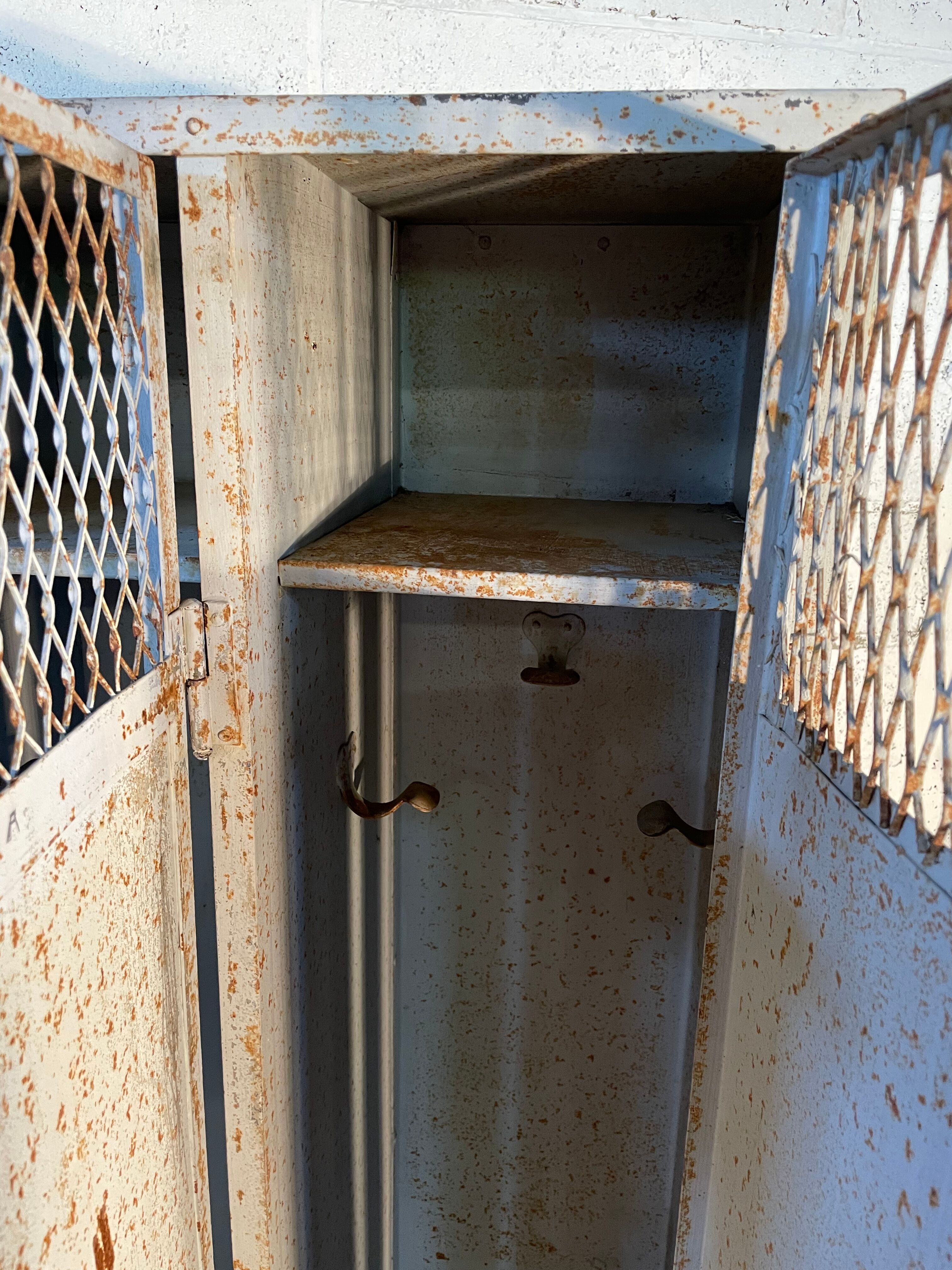 Industrial style metal locker cloakroom