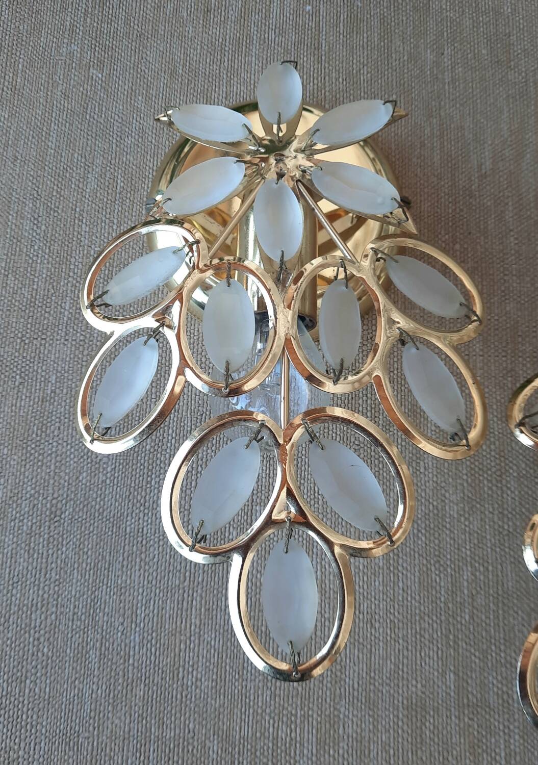 Golden tassel wall light