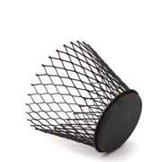 Black mesh metal cache pot in the style of Mathieu Matégot, 1950s.