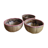 Trio bols Vallauris en grès vernissé
