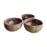 Trio Vallauris bowls in glazed stoneware